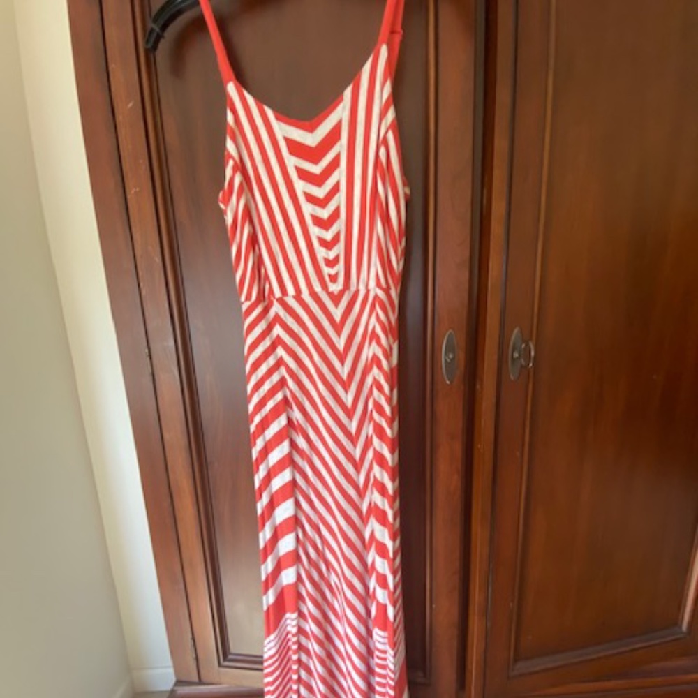 Maxi Red Stripe Summer Dress